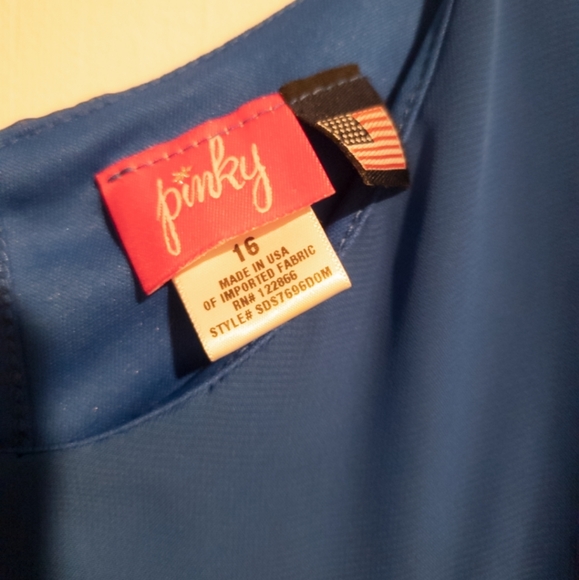 Pinky Blue  Open Sleeve Midi Dress With Tie Waste - Picture 2 of 4